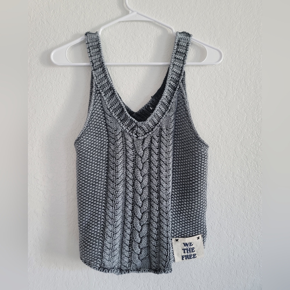 Breton Cable Knit Tank Top - Gray - Picture 4 of 9